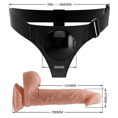 Pretty Love Kevin Universal Strap-on Harness with 7.2" Dildo