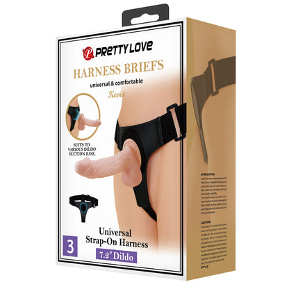 Pretty Love Kevin Universal Strap-on Harness with 7.2" Dildo