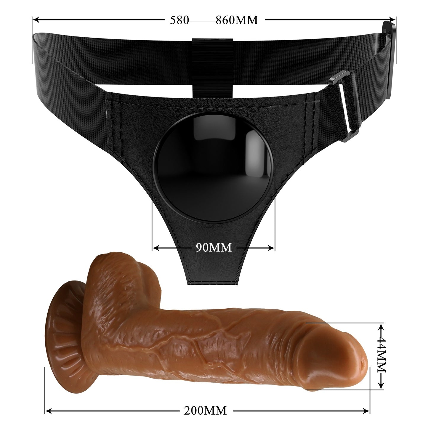 Pretty Love Micheal Universal Strap-On Harness with 7" Dildo