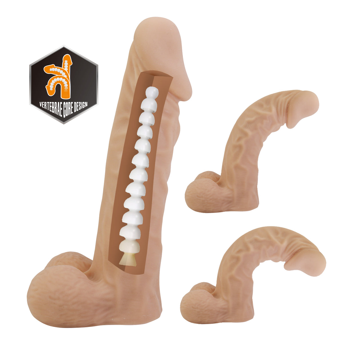 Pretty Love Jolyon Strap-On Harness 8.66" Realistic Sliding Skin Dildo
