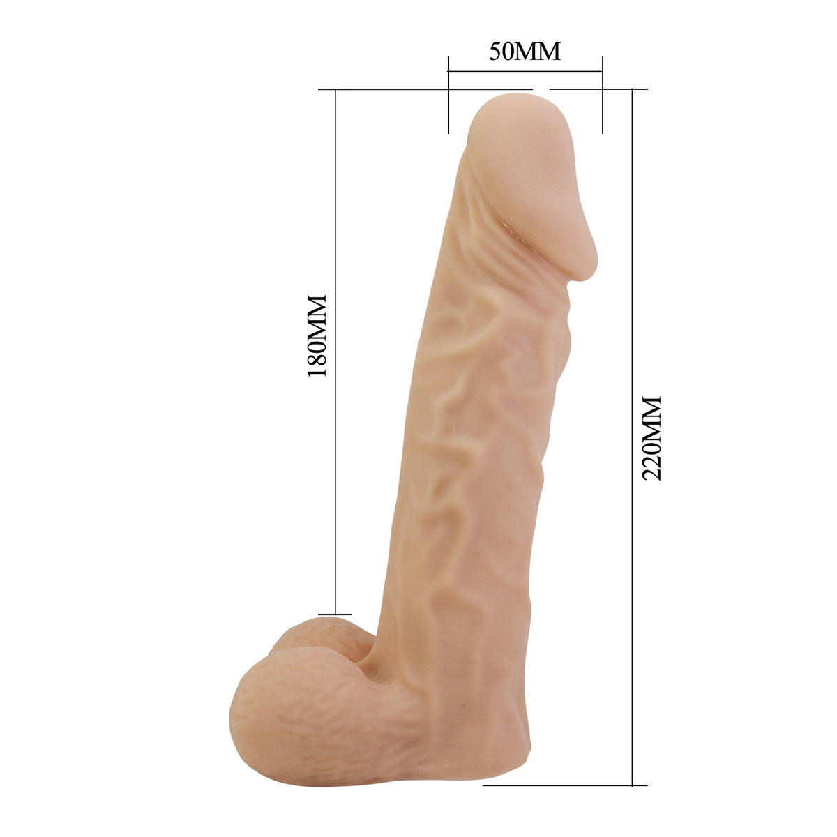 Pretty Love Jolyon Strap-On Harness 8.66" Realistic Sliding Skin Dildo