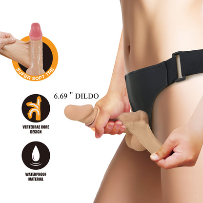 Pretty Love Zane Strap-On Harness 6.69" Sliding Skin Dildo