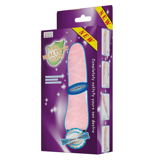 Baile The Realistic Cock 6'' Slim Multispeed Vibrator - Light