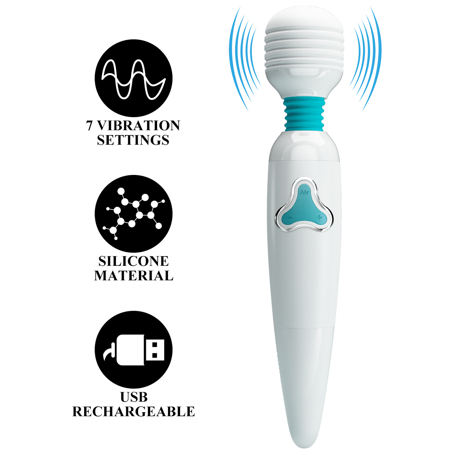 Pretty Love Cloud Silicone Rechargeable Wand Massager