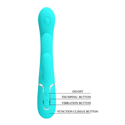 Pretty Love Twinkled Tenderness Thumping & Licking Rabbit Vibrator - Shania