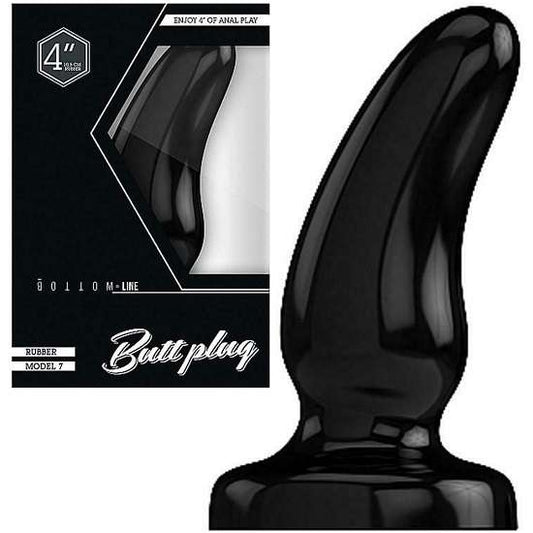 Shots Toys Bottom Line 4" Buttplug - Model 7 - Black