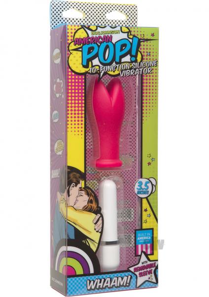 Doc Johnson American Pop! Whaam 10 Function Silicone Vibrator - Pink