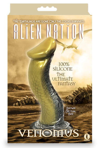 Icon Brands AlienNation Silicone Venomus Dildo - Gold