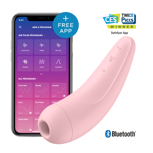 Satisfyer Curvy 2+ Air Pulse Stimulator + Vibration with App Control - Pastel Pink