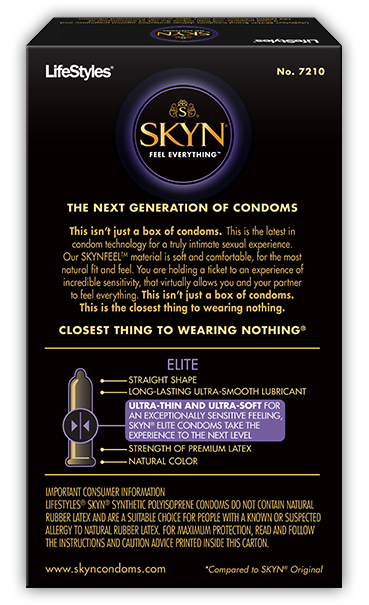 Ansell Skyn Elite Latex Free Condoms 6pk