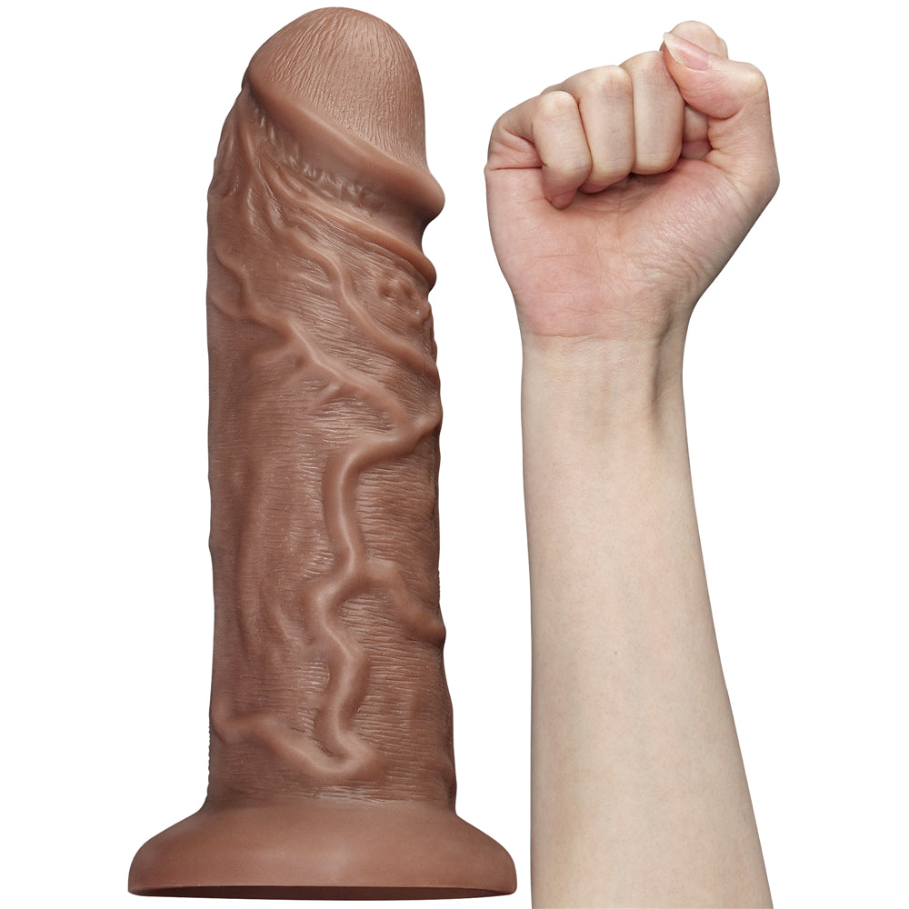 Lovetoy 10.5'' Realistic Chubby Dildo - Brown