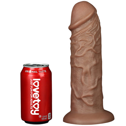 Lovetoy 10.5'' Realistic Chubby Dildo - Brown