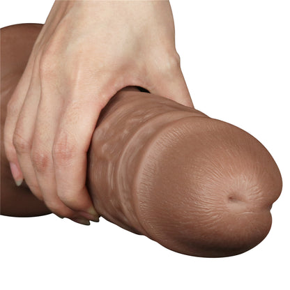 Lovetoy 10.5'' Realistic Chubby Dildo - Brown