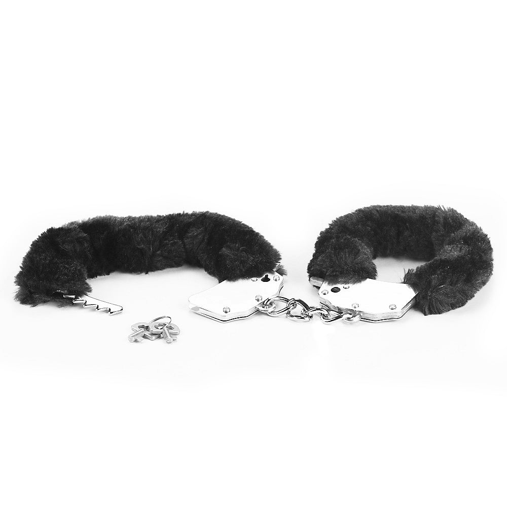 Lovetoy Products Fetish Pleasure Fluffy Hand Cuffs - Black