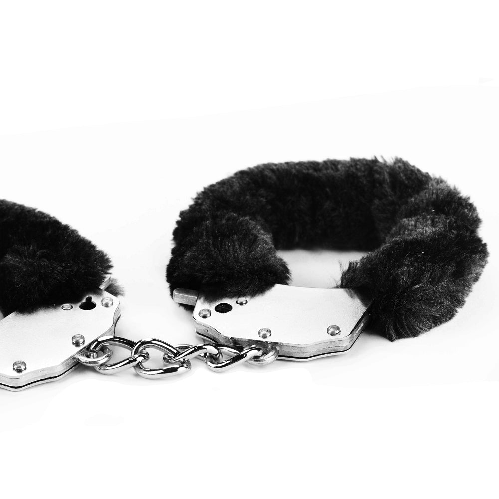 Lovetoy Products Fetish Pleasure Fluffy Hand Cuffs - Black