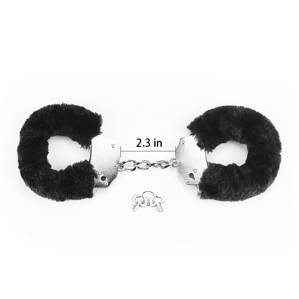 Lovetoy Products Fetish Pleasure Fluffy Hand Cuffs - Black