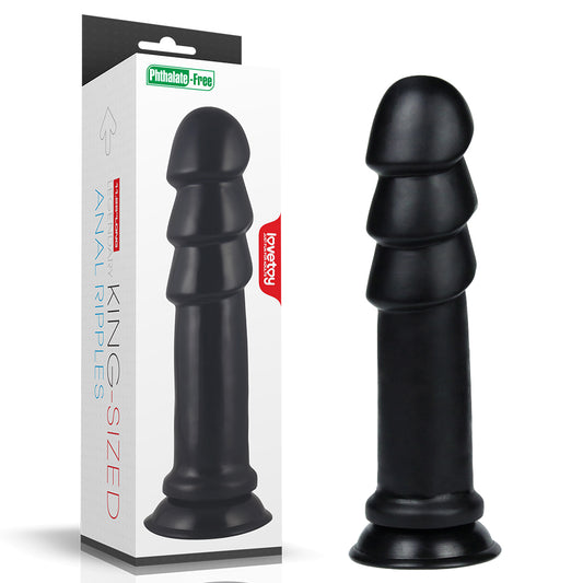 Lovetoy Products 11.25" King Sized Anal Ripples Butt Plug - Black