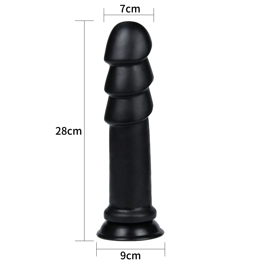 Lovetoy Products 11.25" King Sized Anal Ripples Butt Plug - Black