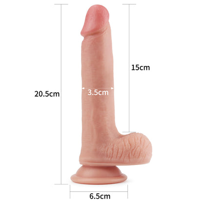 Lovetoy Dual Layered Silicone 8" Nature Cock - Flesh