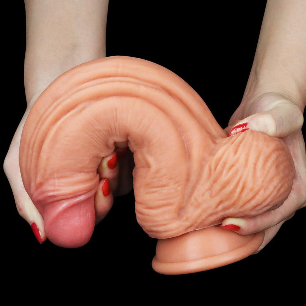 Lovetoy Dual Layered Silicone 10" Thick Realistic Dildo Suction Cup