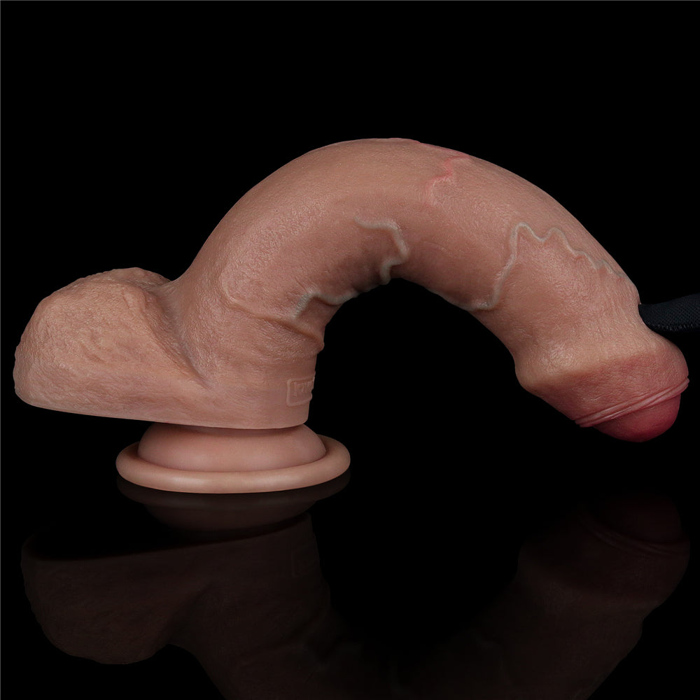 Lovetoy Dual Layered Silicone 8" Nature Cock Uncut - Brown