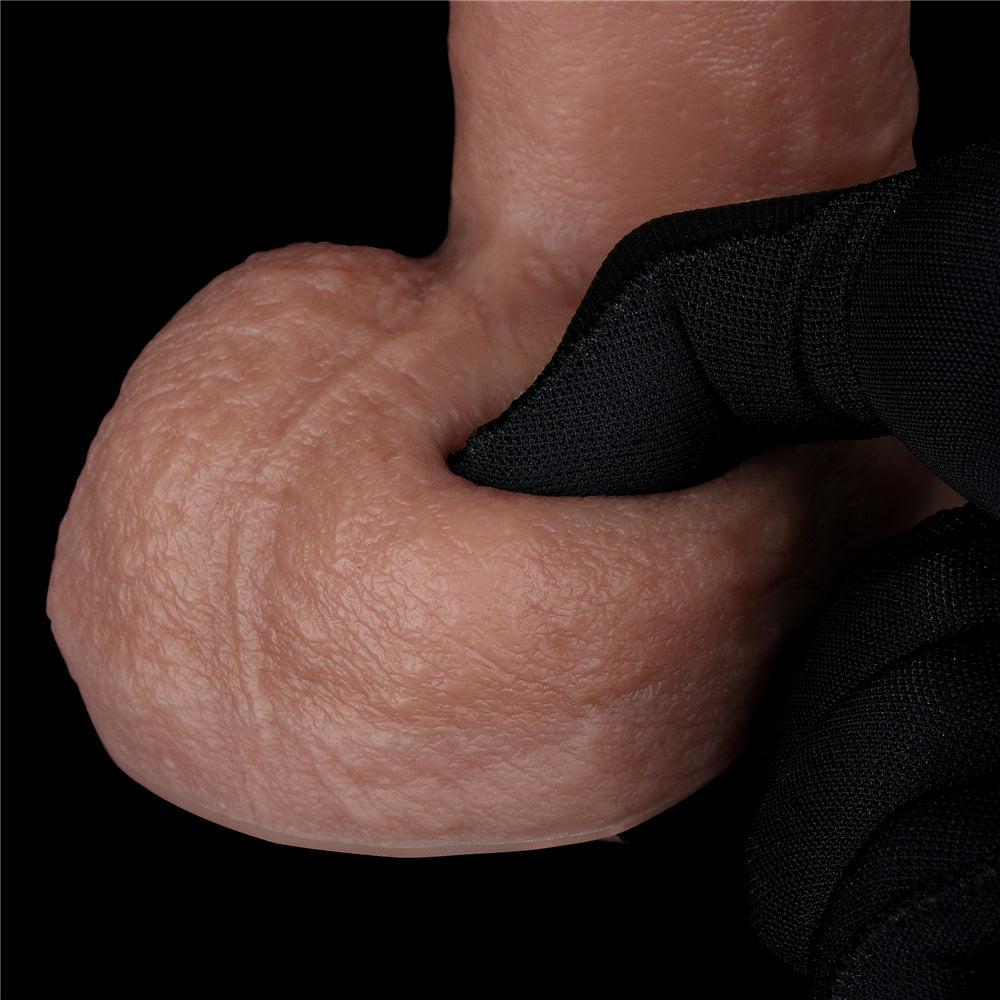 Lovetoy Dual Layered Silicone 8" Nature Cock Uncut - Brown