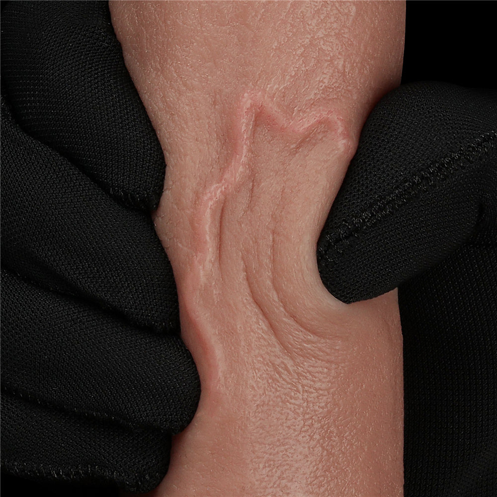 Lovetoy Dual Layered Silicone 8" Nature Cock Uncut - Brown