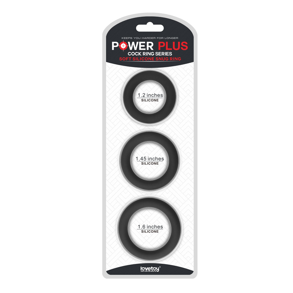 Lovetoy Products Power Plus Soft Silicone Snug Cock Ring Set 3pk