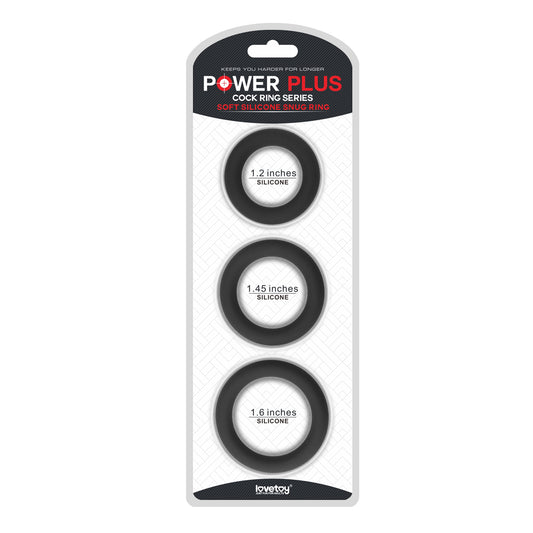 Lovetoy Products Power Plus Soft Silicone Snug Cock Ring Set 3pk