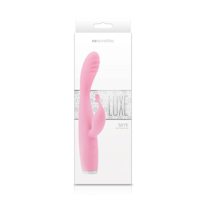 NS Novelties Luxe Collection Skye Rechargeable Slim Rabbit Vibrator - Pink