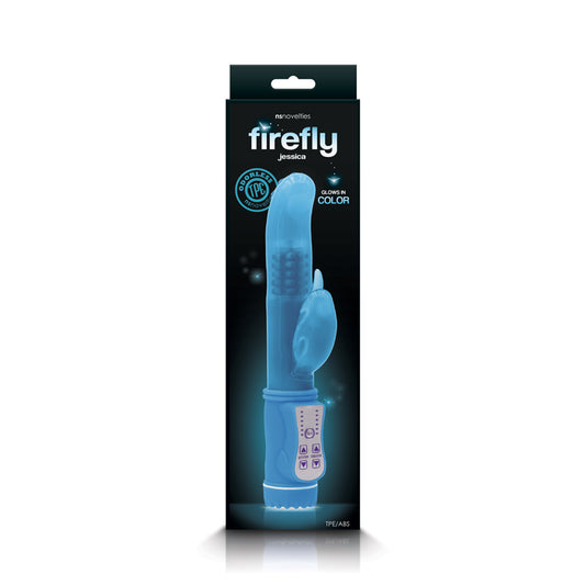 NS Novelties Firefly Jessica Glow in the Dark G-Spot Dolphin Vibrator - Blue