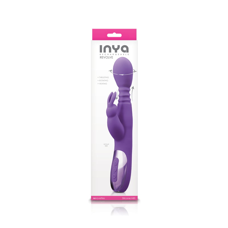 NS Novelties INYA Revolve Rechargeable Thrusting Rabbit Vibrator - Purple