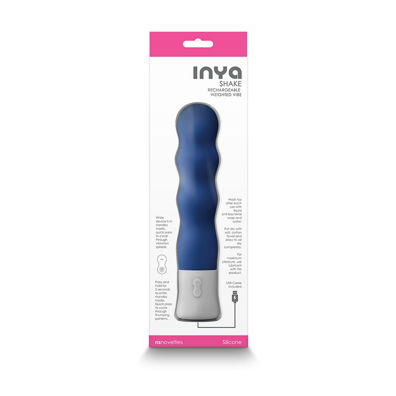 NS Novelties INYA Shake Rechargeable Weighted Vibrator - Blue