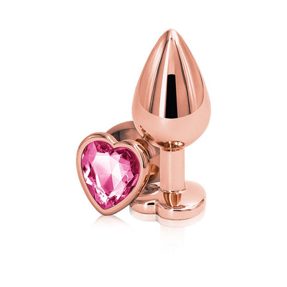 NS Novelties Rear Assets Rose Gold Heart Jewelled Butt Plug - Medium