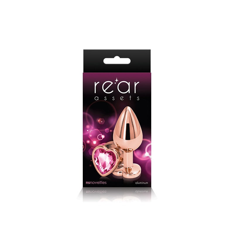 NS Novelties Rear Assets Rose Gold Heart Jewelled Butt Plug - Medium