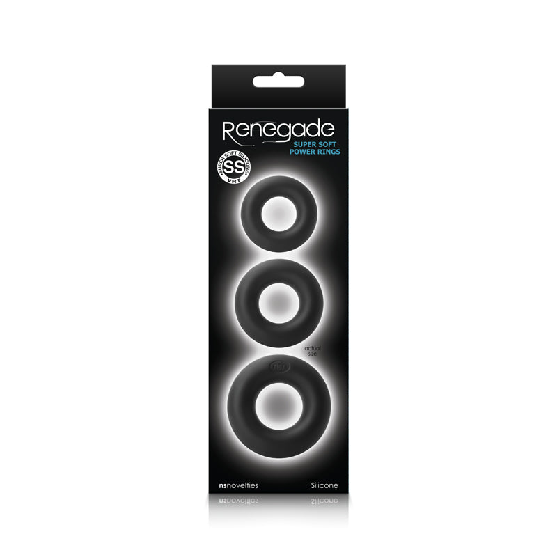 NS Novelties Renegade Super Soft Cock Rings 3pk