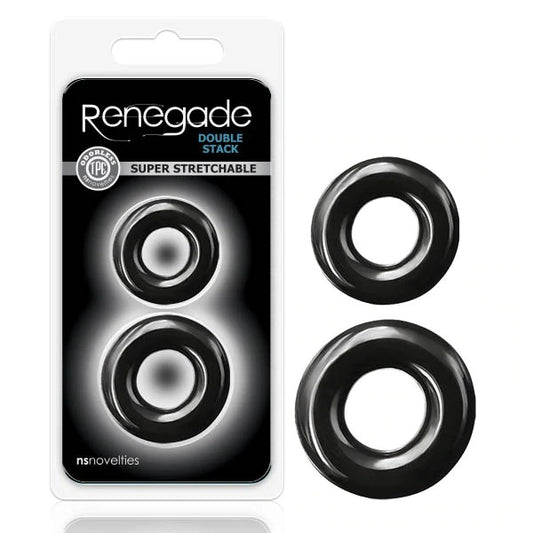 NS Novelties Renegade Double Stack Cock Ring - Black