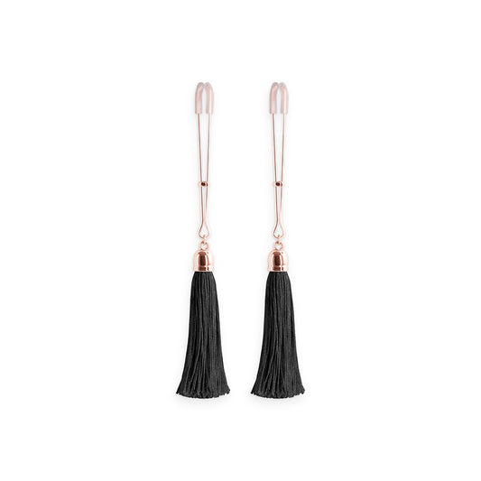 NS Novelties T1 Bound Nipple Clamps - Rose Gold &amp; Black