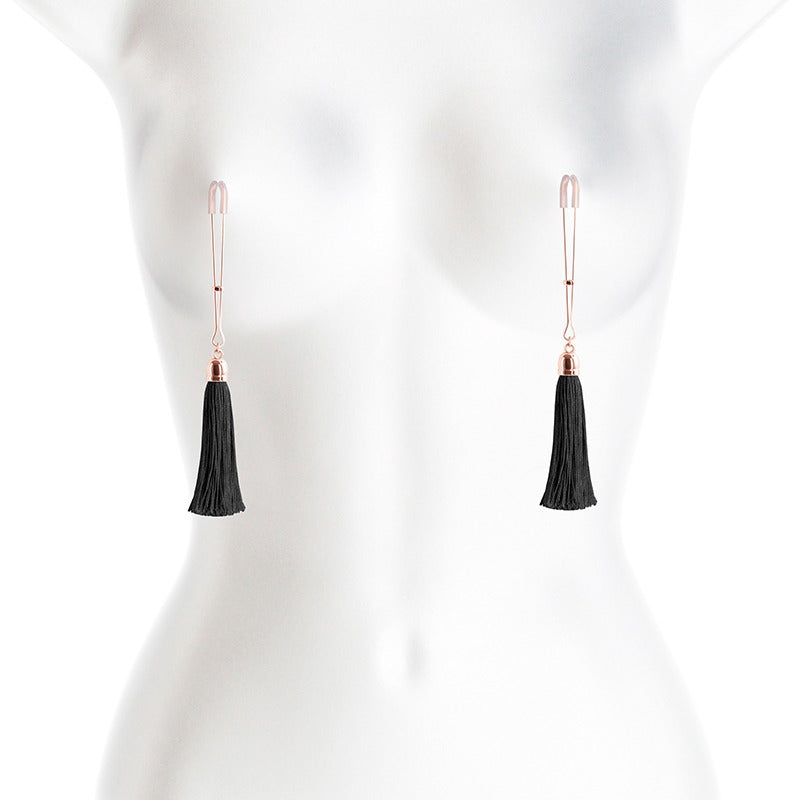 NS Novelties T1 Bound Nipple Clamps - Rose Gold &amp; Black