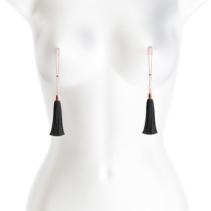 NS Novelties T1 Bound Nipple Clamps - Rose Gold &amp; Black