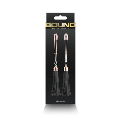 NS Novelties T1 Bound Nipple Clamps - Rose Gold &amp; Black