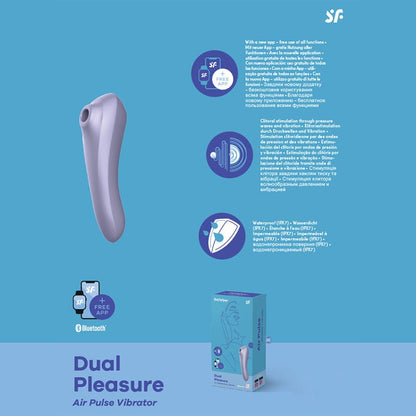 Satisfyer Dual Pleasure Air Pulse Vibrator with App Control - Mauve