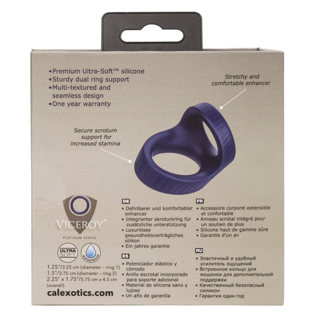 CalExotics Viceroy Max Dual Cock Ring - Blue