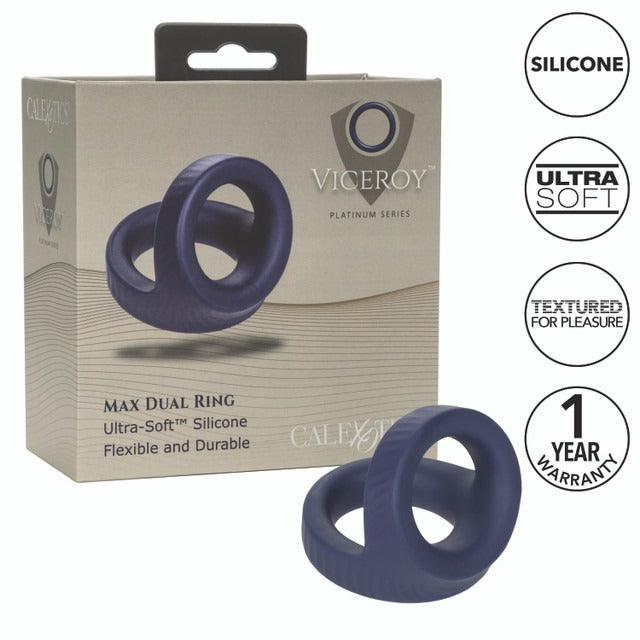 CalExotics Viceroy Max Dual Cock Ring - Blue