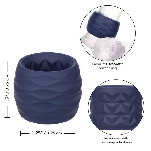 CalExotics Viceroy Reverse Endurance Cock Ring - Blue