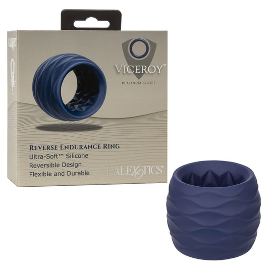 CalExotics Viceroy Reverse Endurance Cock Ring - Blue