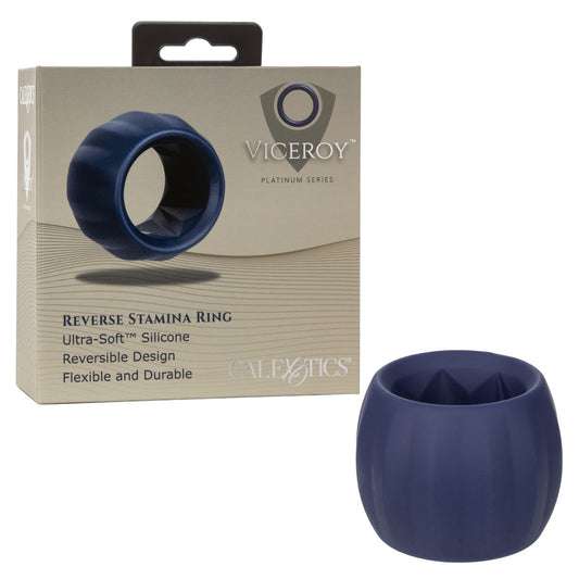 CalExotics Viceroy Reverse Stamina Cock Ring - Blue