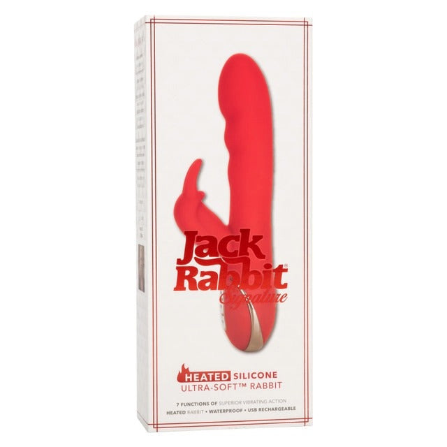 CalExotics Jack Rabbit Signature Heated Silicone Ultra Soft Rabbit - Red