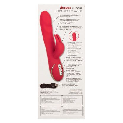 CalExotics Jack Rabbit Signature Heated Silicone Ultra Soft Rabbit - Red