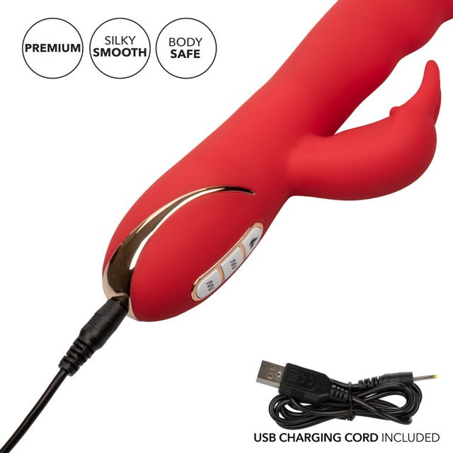 CalExotics Jack Rabbit Signature Heated Silicone Ultra Soft Rabbit - Red